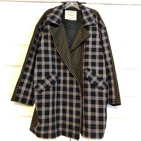 CARTONNIER by ANTHROPOLOGIE Double Play Oversize Blazer Coat Plaid Houndstooth L - Picture 5 of 8